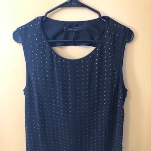 BCBG MAXAZARIA Black Studded Sleeveless top